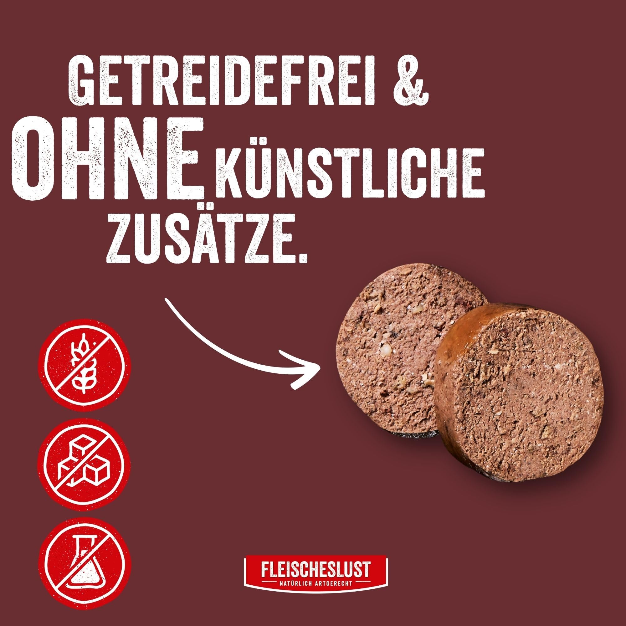 Steakhouse Büffel pur (12x500g), Nassfutter für Hunde & Katzen, sensitives Ergänzungsfutter, Monoprotein, getreidefrei, 12x Wurst von Fleischeslust