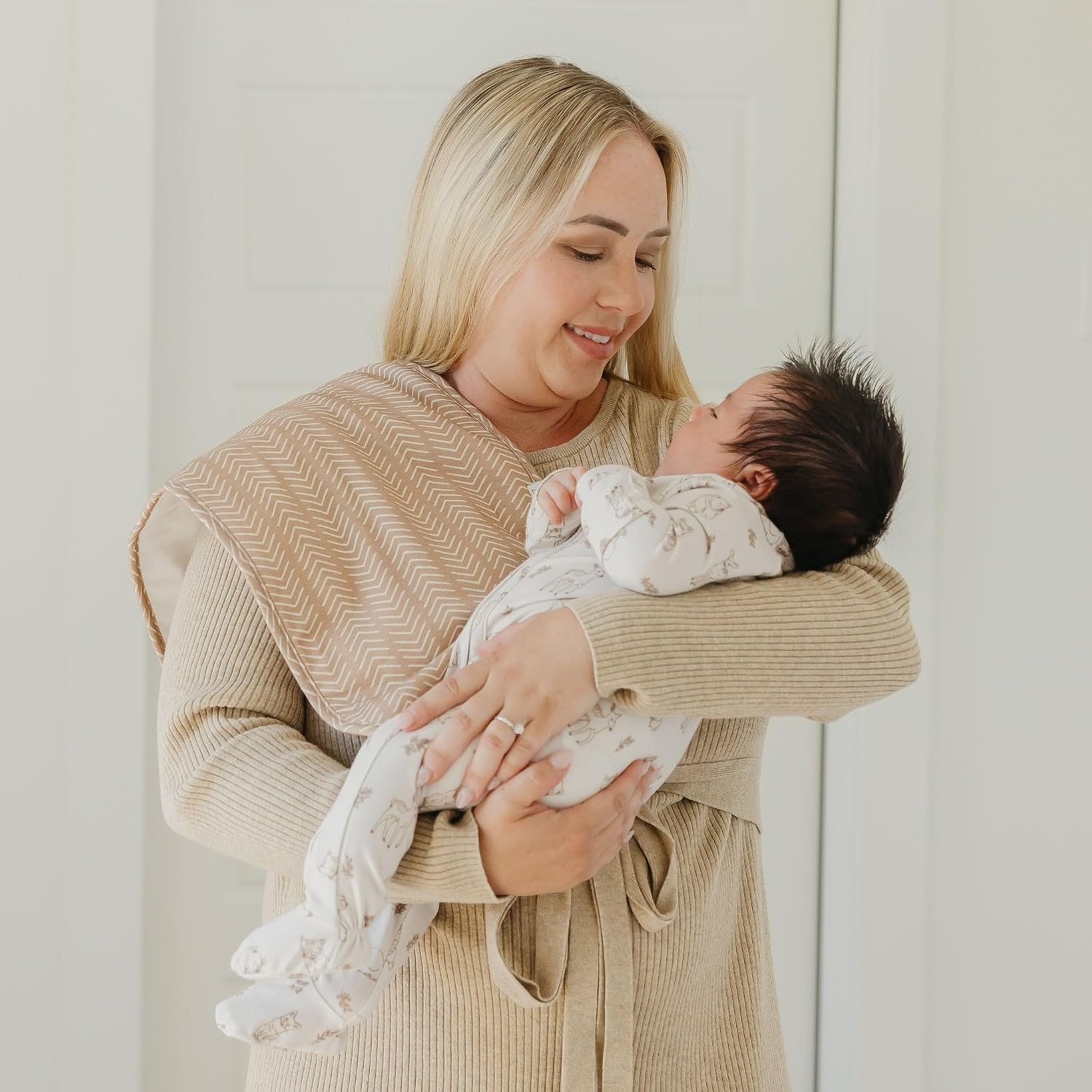 Copper Pearl Premium Baby Burp Cloths - 3-Pack Large Cotton Burp Cloths, Extra Soft Spit Up Rags with 3 Absorbent Layers, Perfect for Baby Boy and Baby Girl Gifts