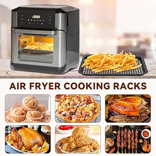 Miniatura 7 de Bandeja de cocina de 10 cuartos de galón para freidora de aire instantánea Vortex Plus de 10 cuartos de galón, 3 bandejas de repuesto para horno