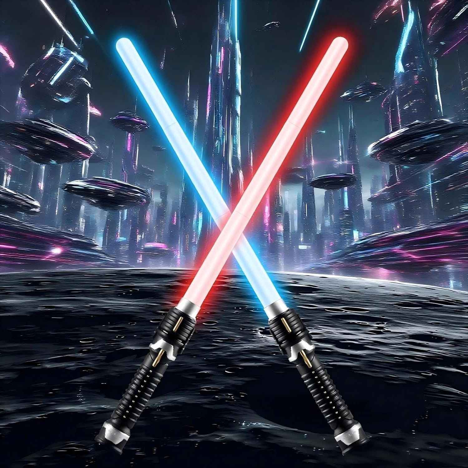 Red Blue Lightsaber for Kids - 2pack Cosplay Detachable LED Light Sabers Toy Set with Gilrs Boys and Adults - Gift for Halloween Christmas Birthday Party SIMILAR NOT EXACT ITEM  INCOMPLETE