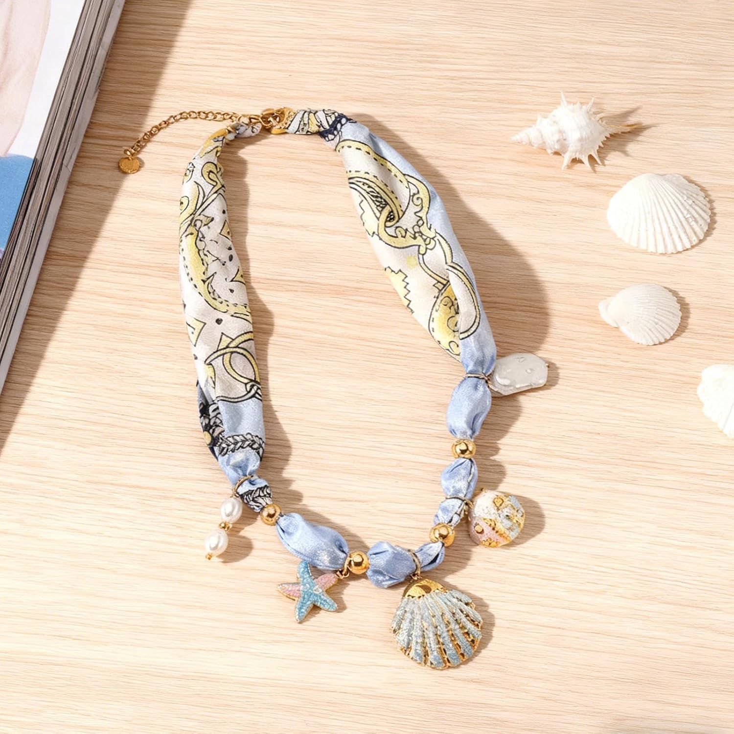 Scarf Necklace with Charm,Adjustable Western Necklace,Trendy Boho Necklaces for Women Daily Wear and Gift Giving - Image 3