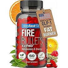 Fire Bullets Weight Loss Pills for Women & Men, Fat Burner GLP-1 Support, Appetite Suppressant, Diet Pills with Green Tea & Cayenne, 60 Capsules