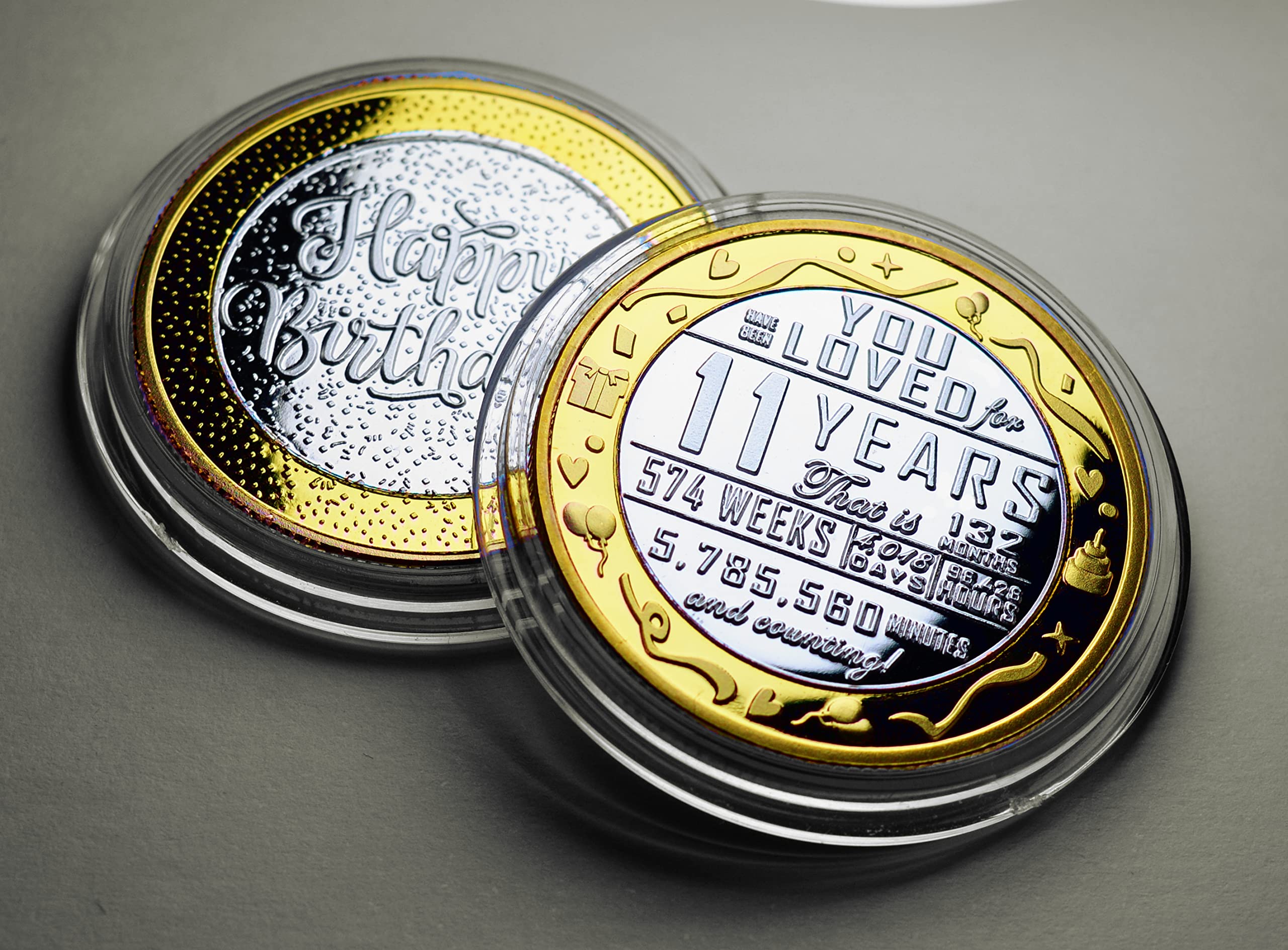 The Commemorative Coin Company Silver/Gold 11Th Birthday Dual Metal & 24Ct Commemorative In Capsule. Gift/Present Celebrating 11 Years Son/Daughter Grandson/Granddaughter