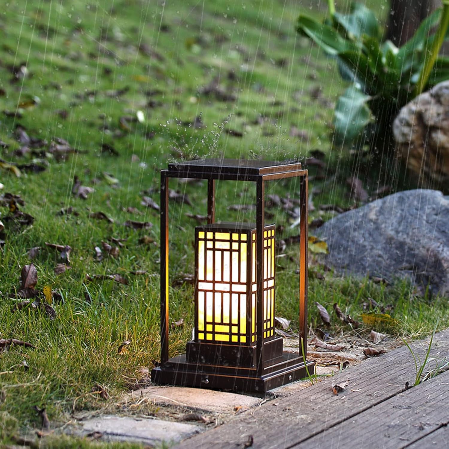 Outdoor Lawn Lamp, Floor-to-Ceiling Courtyard Decorative Yard Lighting, Outdoor Waterproof, Stainless Steel Lamp Body, Easy Installation,Height 36cm