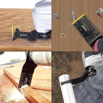 40Pcs Wood Oscillating Multitool Blades Quick Release Saw Blades Kit | Titanium-Coated Blades,for Cut Wood/Metal/Plastic Ideal Wood Accessories,Compatible with Dewalt,Milwaukee Oscillating tools