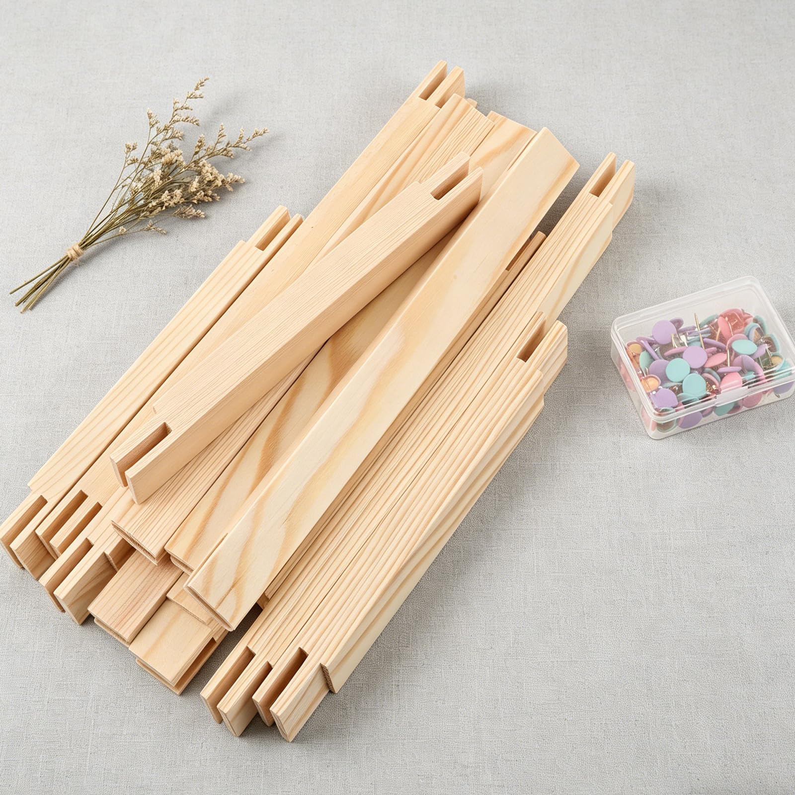 Tofficu Kit de Bastidor de Madera para Bordado Chinchetas Marco Reutilizable para Manualidades y Actividades Escolares