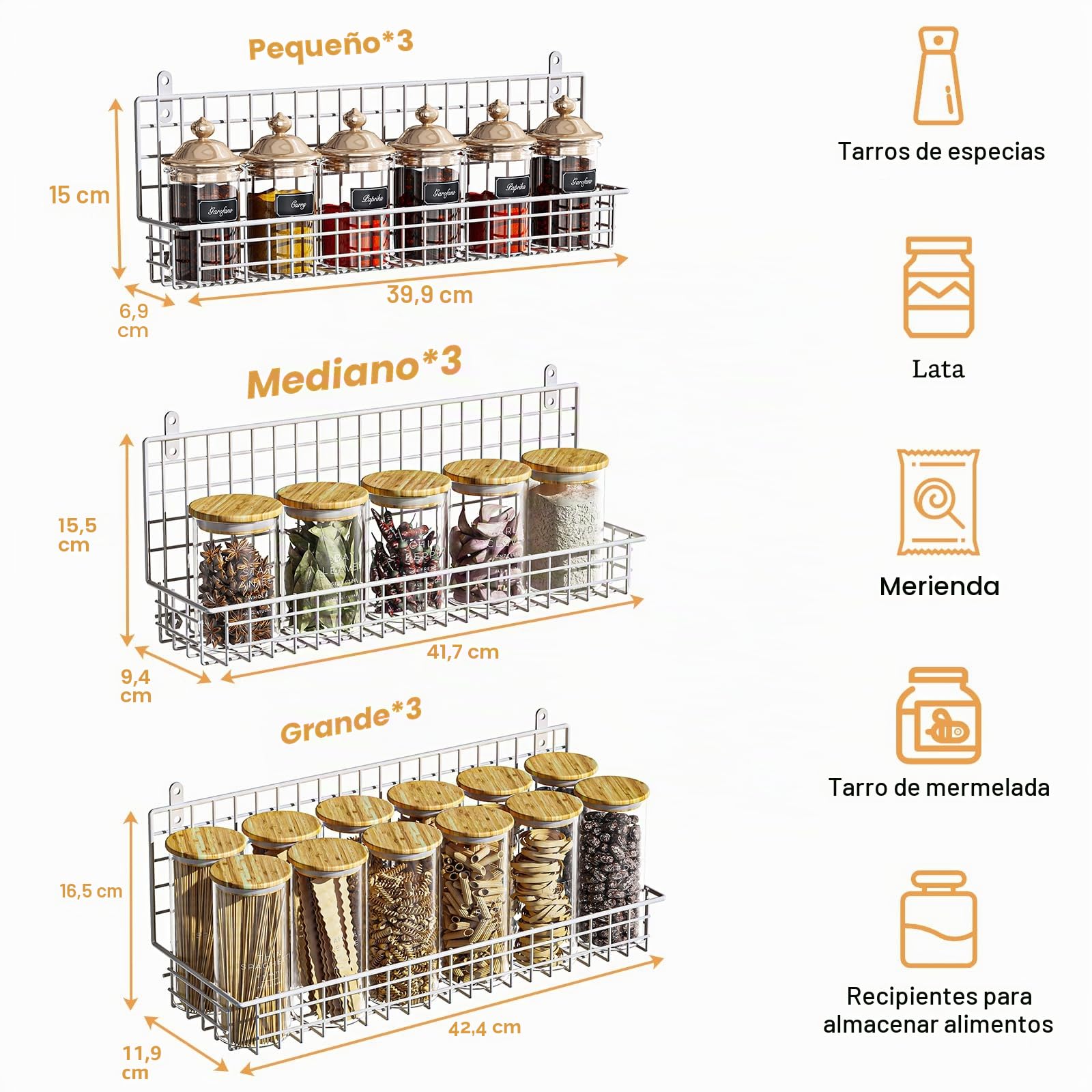 JKsmart Organizador de especias de 9 niveles con gancho para puerta, montaje en pared y capacidad extra grande para despensa, elegante diseño blanco para una organización sin esfuerzo, la mejor