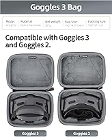 Vista 5 de Anbee Funda de transporte para gafas 3, funda rígida portátil compatible con DJI Avata 2 / Neo Drone Pro-View Combo - DJI Goggles 3/2