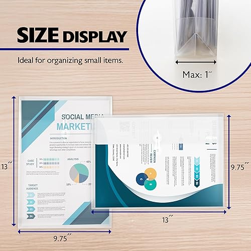 Miniatura 2 de BAZIC Sobres de polietileno de plástico, tamaño carta, cierre de cuerda, 1 carga superior y 1 lateral, carpetas de archivo tamaño A4, suministros de