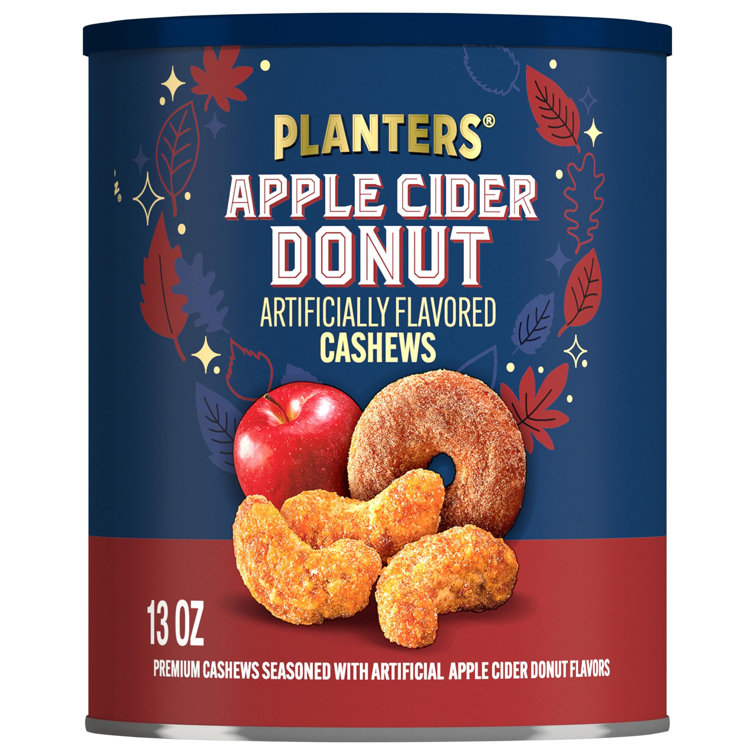 PLANTERS Apple Cider Cashews, Plant Based Protein, 13 Oz (1 Ct) | Roasted Cashews. Flavored Cashews. Snacks for Adults. Resealable Canister. Plant Based Protein Snack. Party Mix