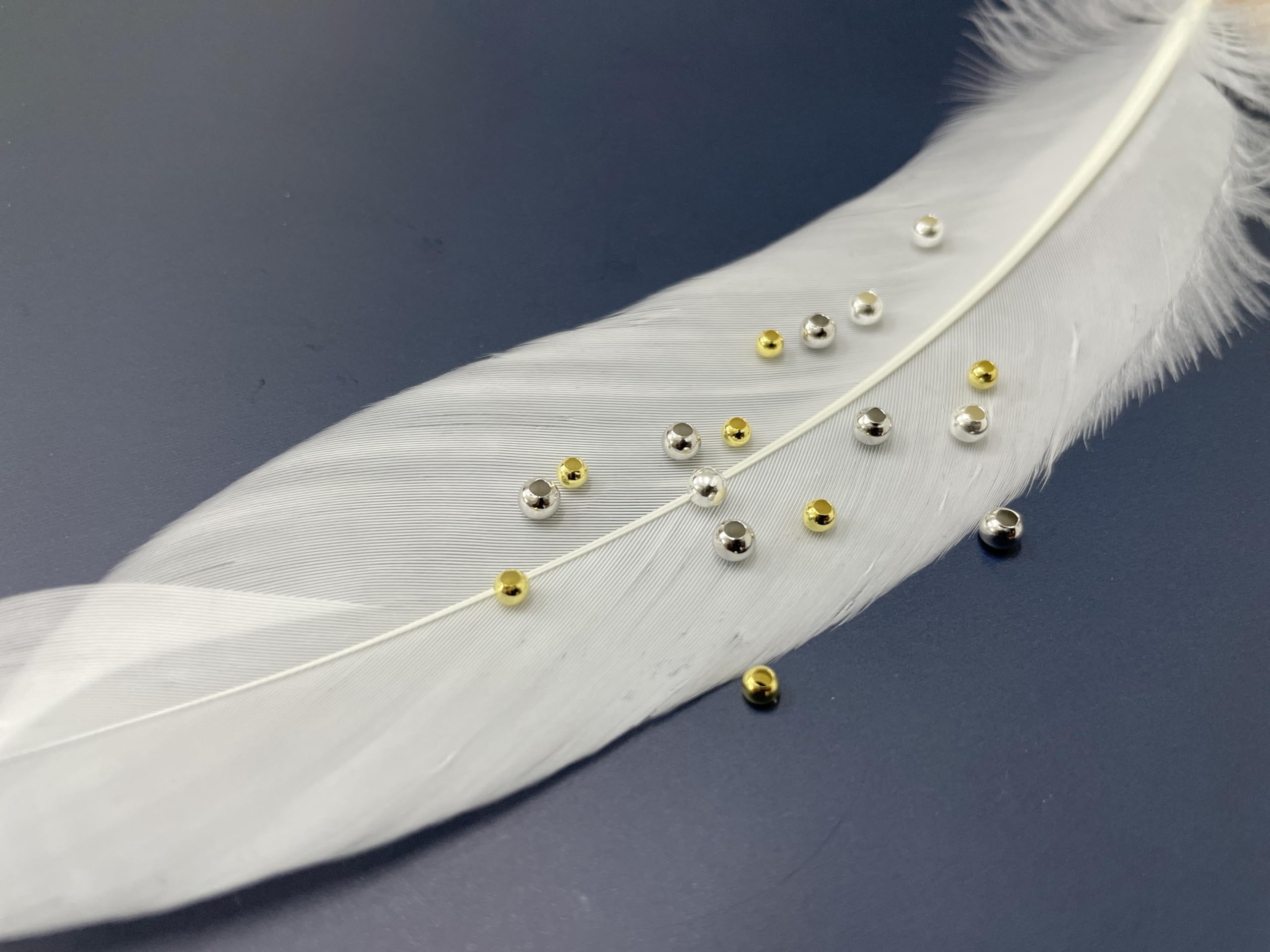 50 Perline in Argento Sterling 925 Silver da 3 mm per Creazione di Gioielli - Distanziatori Lisci