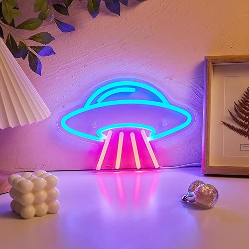 Miniatura 6 de Letrero de neón LED de neón de alienígenas, luz nocturna alimentada por USB, arte de pared 3D y sala de juegos, dormitorio, sala de estar, Rojo,
