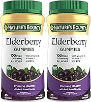 Vista 7 de Nature's Bounty Gomitas de saúco, suplemento dietético, apoya la salud inmunológica, contiene vitamina A, C, D, E y zinc, 100 mg, 120 gomitas