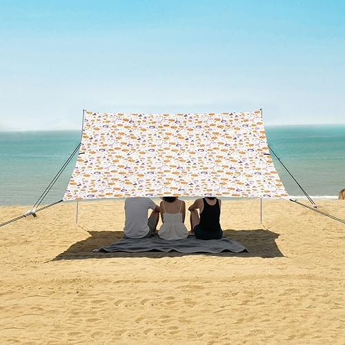 Miniatura 5 de Halloween Dancing Pumpkin Ghosts Owl Skull Lightweight Stable Beach Tent for Camping, Picnics, Backyard & Fishing UPF50+ Protection Outdoor Sun