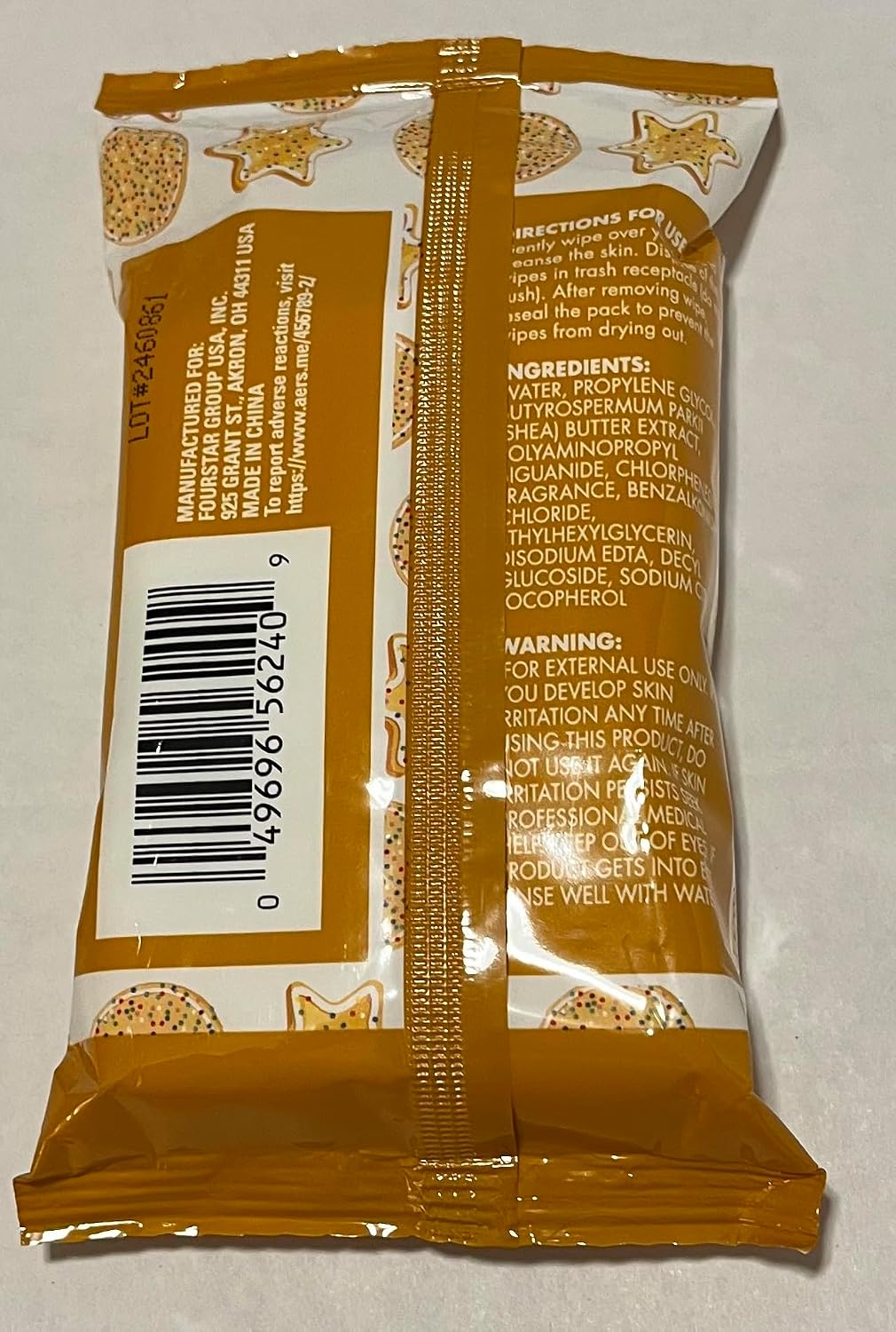 B.pure Sugar Cookie Scented Hand Wipes Infused with Shea Butter Extract, 20 Count, 5.88 x 7.88 Inches