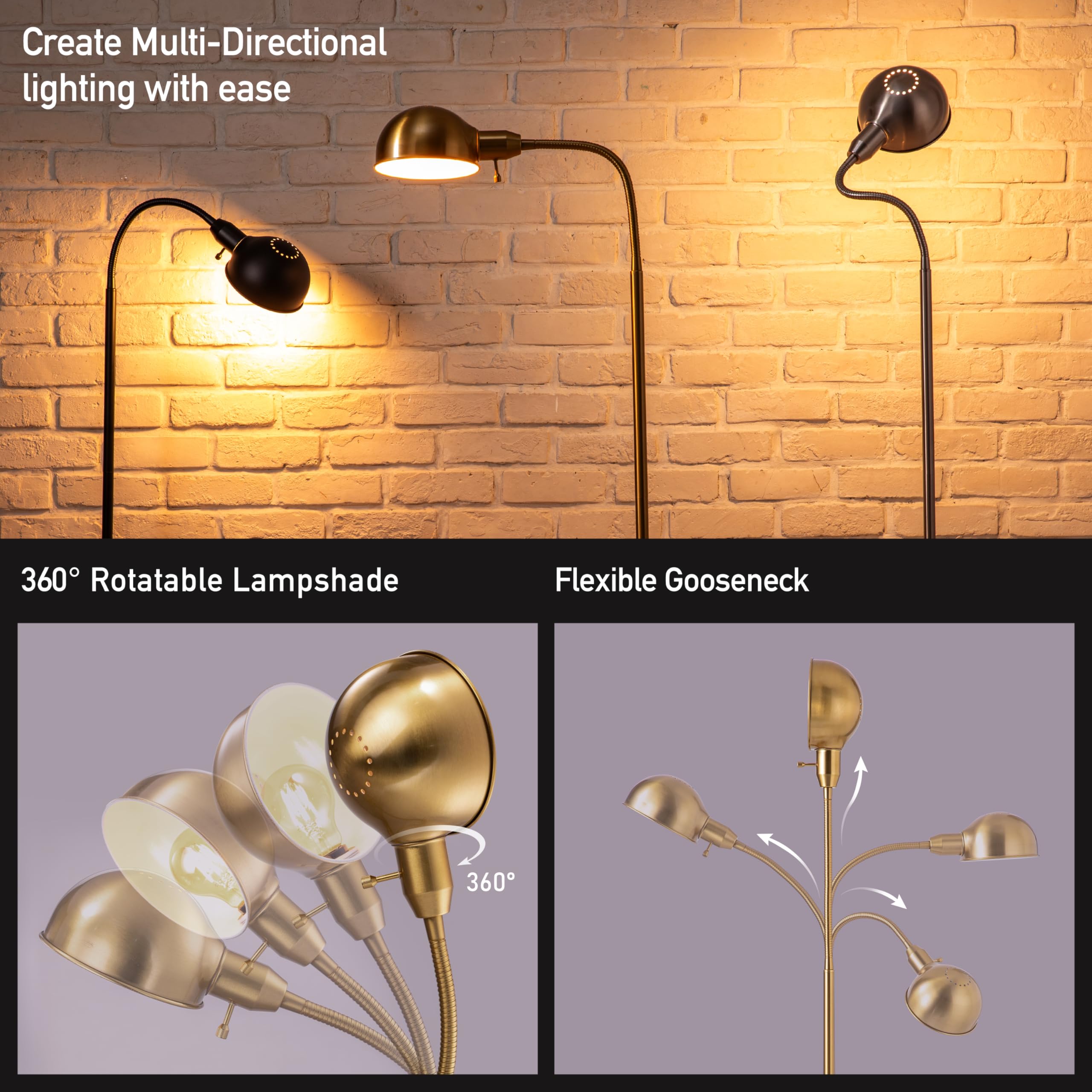 O'Bright Nova - Adjustable Floor Lamp with Flexible