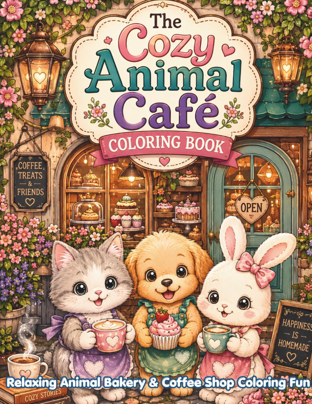 The Cozy Animal Café Coloring Book: Relaxing Animal Bakery & Coffee Shop Coloring Fun