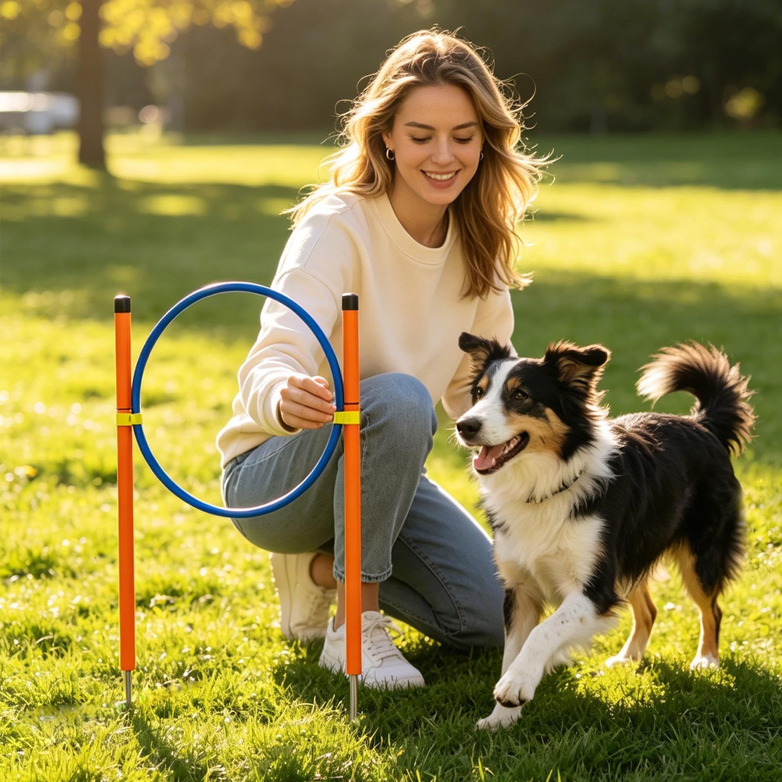 Equipo de Adiestramiento de Agilidad Canina Juego Agilidad con | equipo lúdico para perros en el jardín para Jardín, Parque, Playa, Zona Recreo, Campo, Competición, Recreación al
