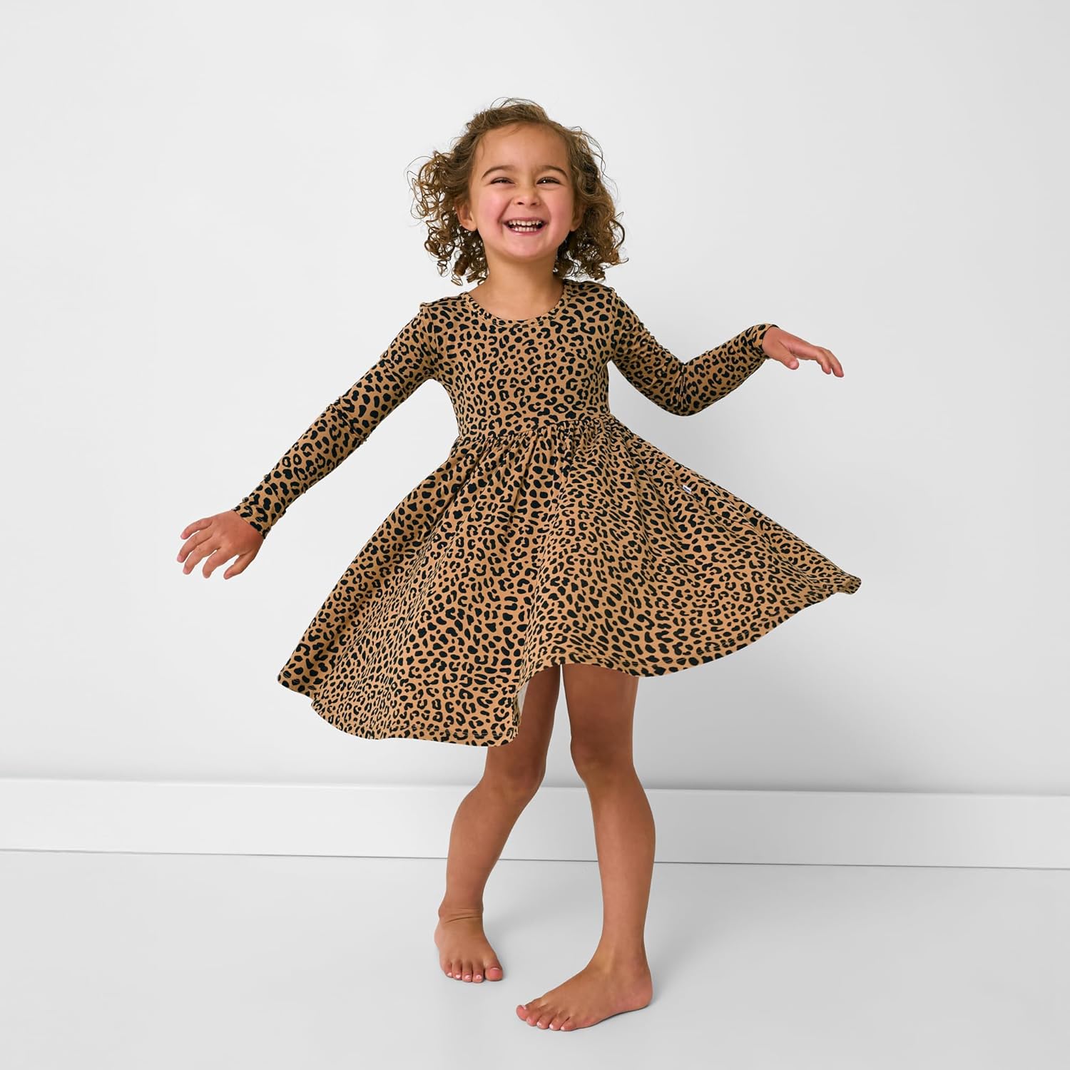 Little Sleepies Long Sleeve Twirl Dress for Girls - Viscose from Bamboo Toddler Dresses w/Pockets & Tagless Comfort - Image 3