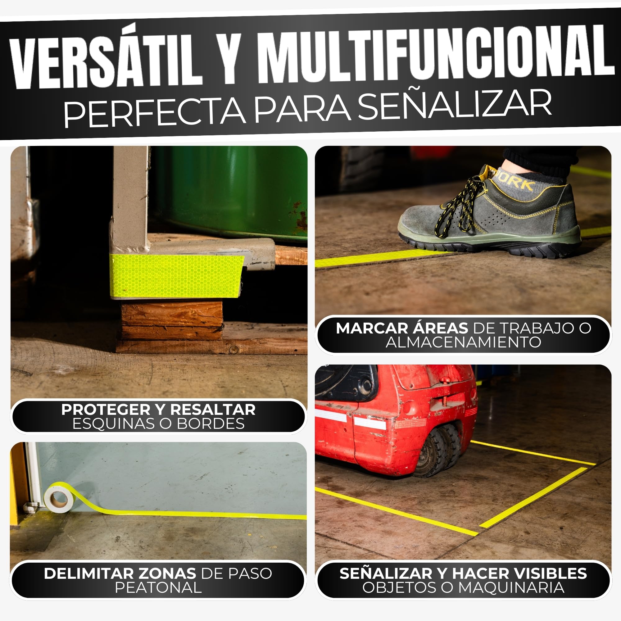 TARGET Cinta Reflectante Adhesiva, Advertencia Señalización Marcaje Alta Visibilidad Peligro Seguridad (FLUORESCENTE, 33 M X 50 mm)