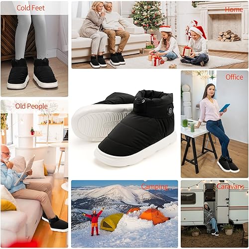 Miniatura 7 de Heated Slippers Men Women Non-Slip Wireless Foot Warmers Heating Thermal Shoes with 5000mAh Rechargeable Battery Keep Feet Warm for Women Men Office