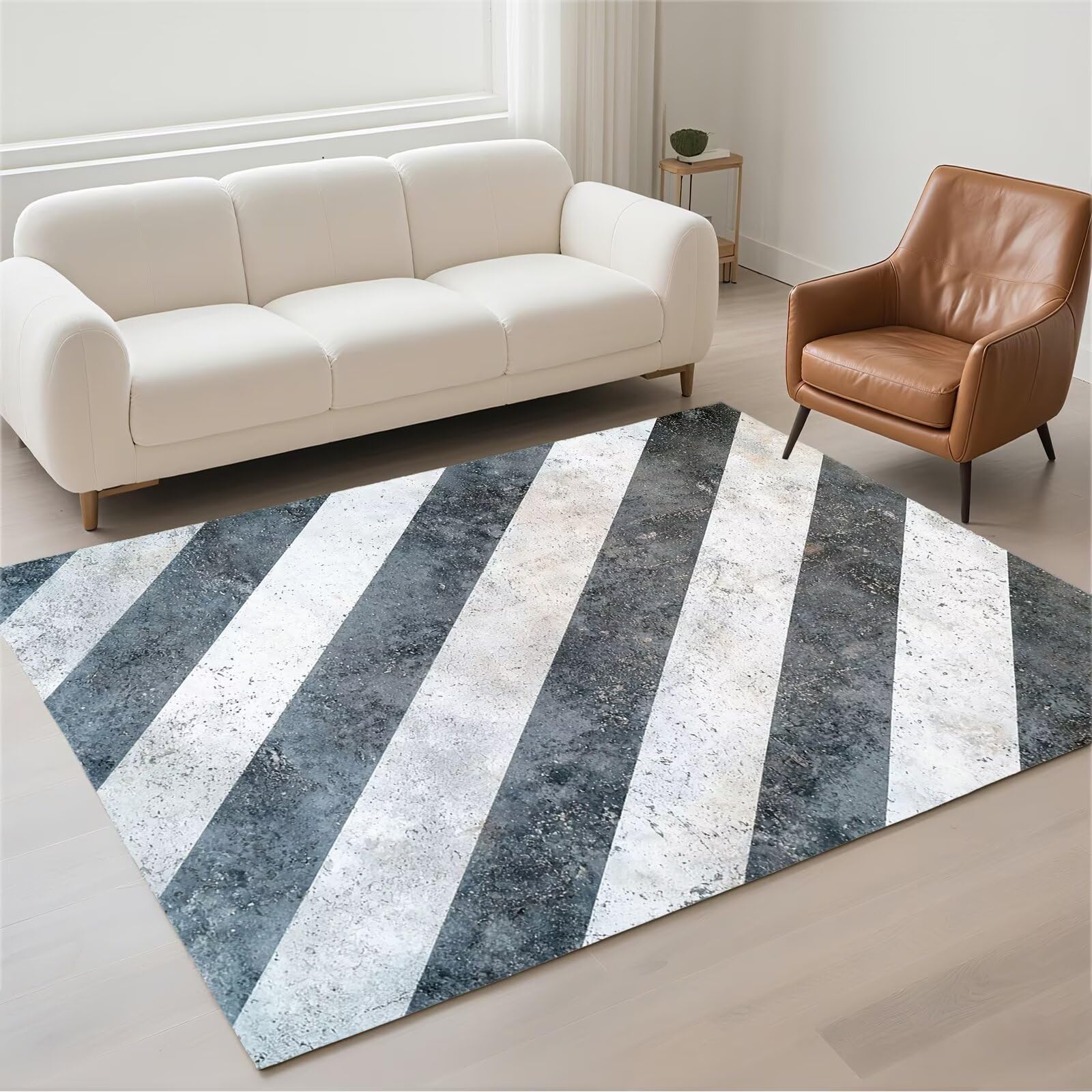 Tapis salon 60x90cm geometry lavable et antidérapant pour entrée et chambre moderne