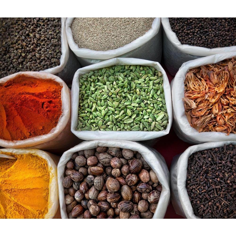 Pitaara Box Indian Colored Spices | Peel & Stick Vinyl Wall Sticker for Bedroom & Living Room | 18.7 x 16 inch (47 x 41 cms)