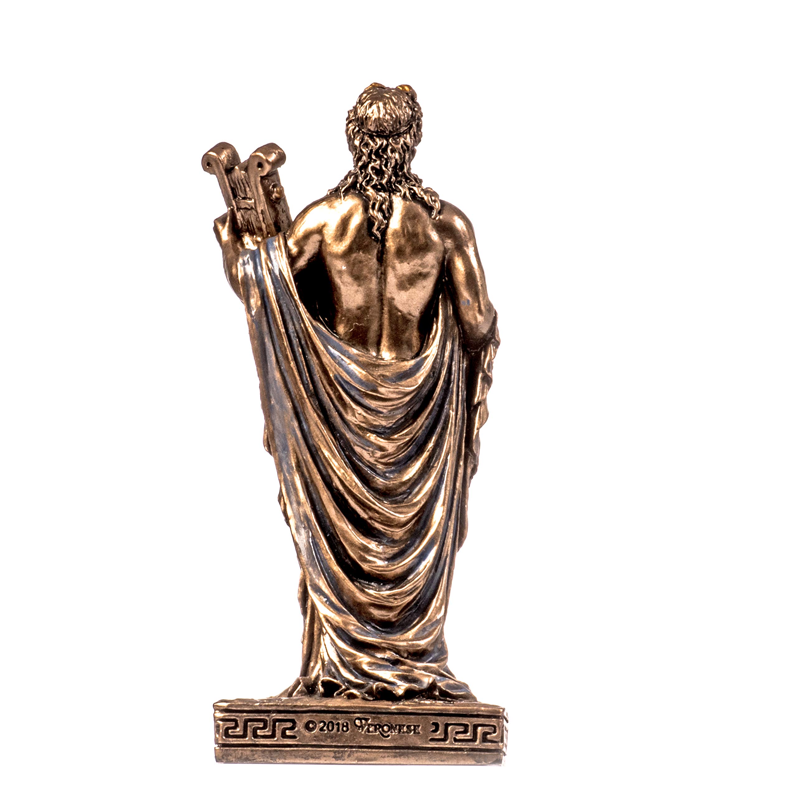 BeautifulGreekStatues Apollo Greco Dio della Musica Poesia Arte in Miniatura, Ghisa Fredda Statua in Bronzo 9 cm