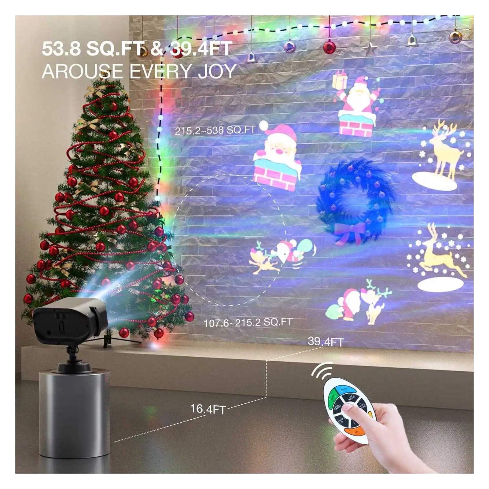 Projecteur de noël et d'halloween, lumières d'extérieur, 42 motifs, étanche, Double projecteur, lumières de jardin, décoration de noël
