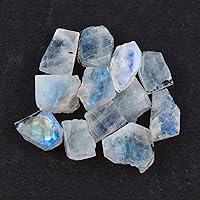 Vista 3 de 50 carats Natural Raw Rainbow Moonstone Rough Crystal Gemstone, Chakra Healing Crystal and Gemstone, Birthstone Crystal for Jewelry Making Supplies