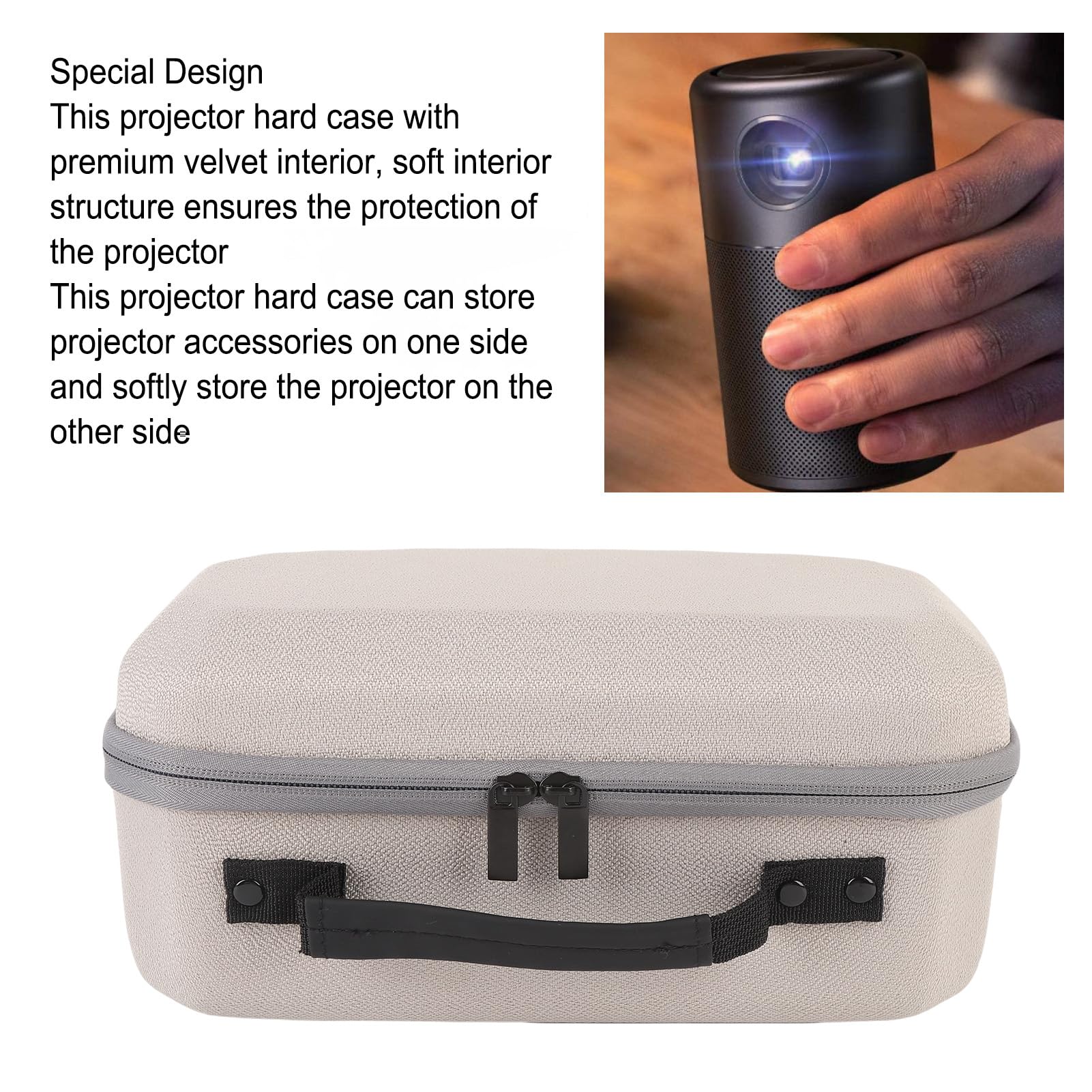 All in One Portable Projector Carrying Case, Projector Bag with Accessories Storage Pockets, Water Proof and Protective Made by Premium EVA and Nylon