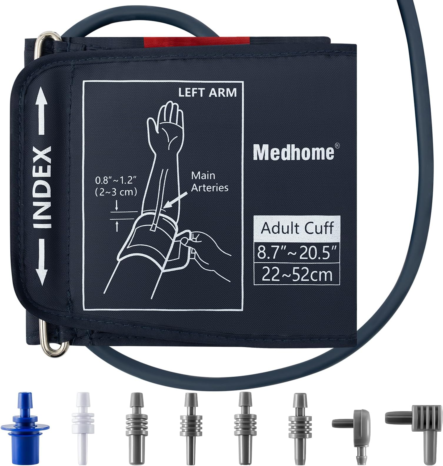 Extra Large Blood Pressure Cuff Upper Arm 8.7"-20.5"(22-52cm) XL Replacement BP Cuff for Big Arms Adult Cuff with 8 Connectors Compatible with Omron and Other Brands BP Monitors