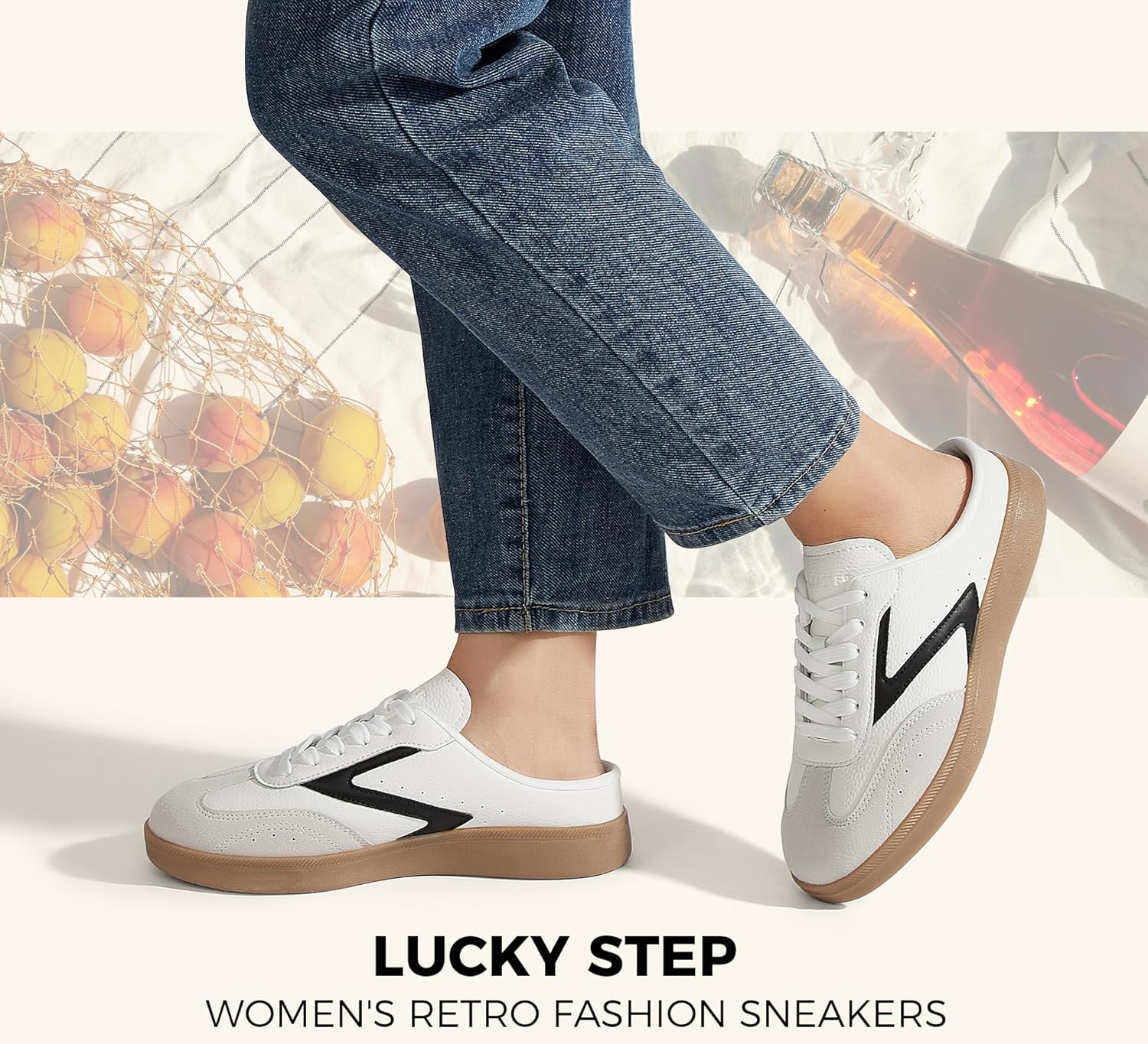 LUCKY STEP Women’s Mule Fashion Sneakers Slip On Backless Walking Shoes Winter Retro Comfy Casual Sneaker - Image 7