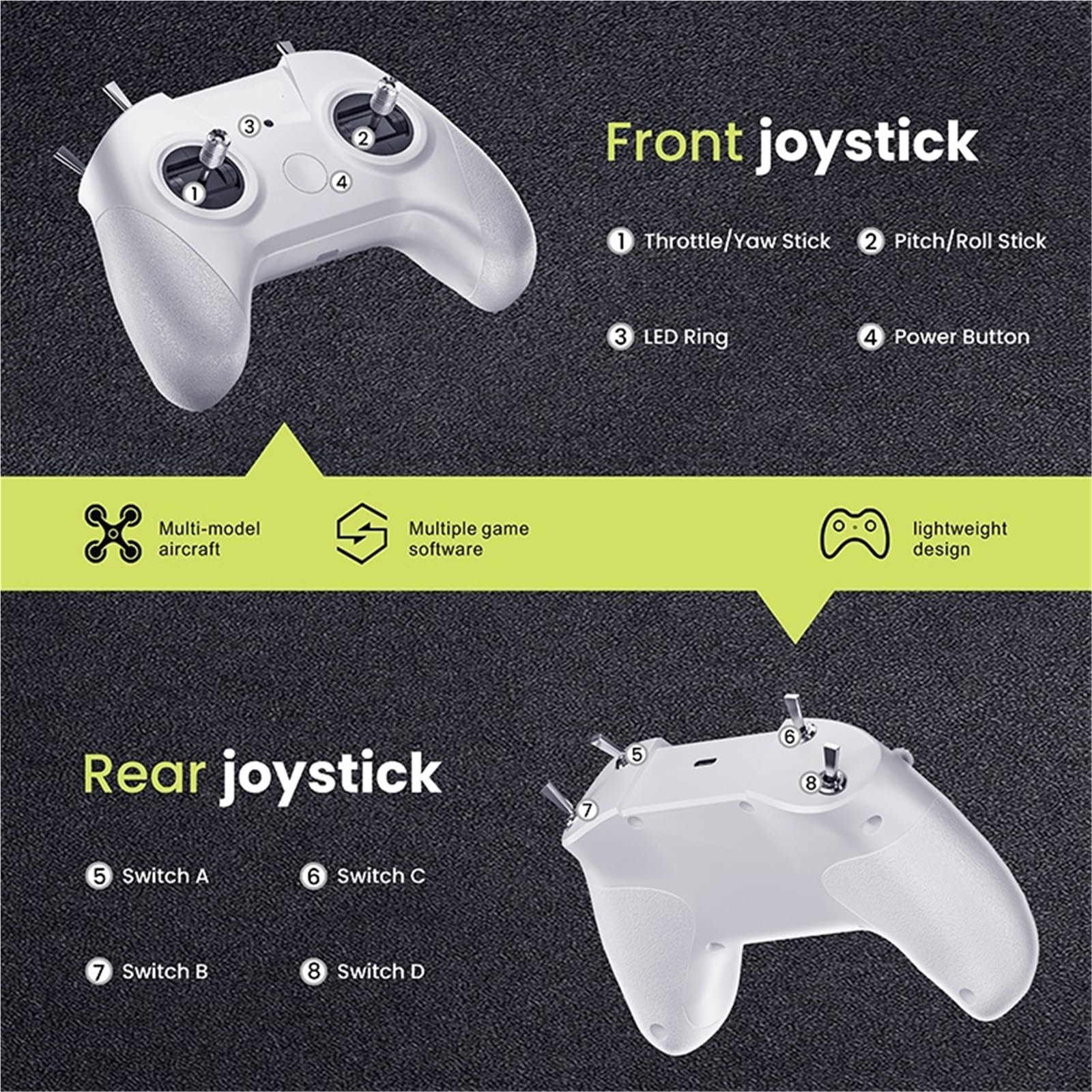 Compatibile Con I Droni DJI, Controller For Simulatore Di Volo RC FPV A 8 Canali Con Maniglia Di Addestramento Remota