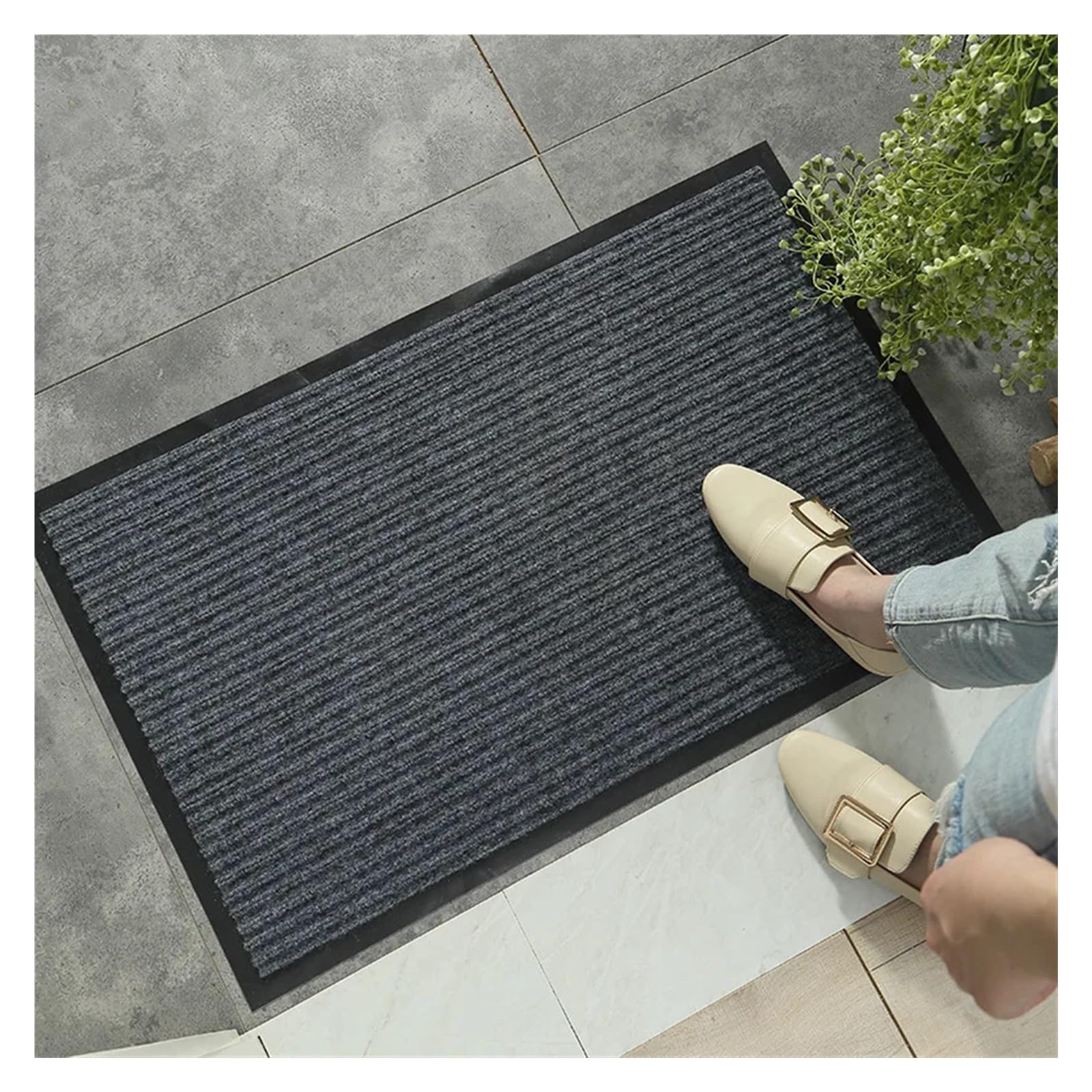Zerbino Ingresso Tappetini For Porta D'ingresso For Interni Ed Esterni Lavabili(TW-Grey,60x90cm)