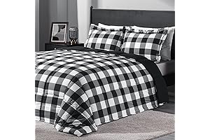 Black and White Checkered Bedding: Downluxe Lightweight Plaid Comforter Set