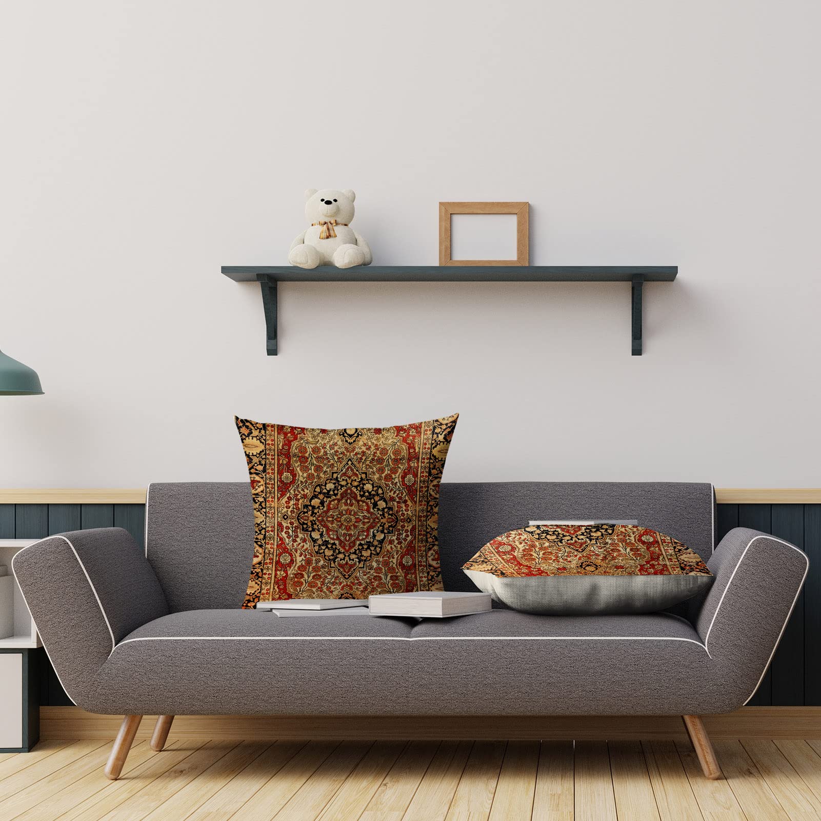 Set Di 4 Federe Per Cuscino Quadrate 45x45 Cm Con Motivo Floreale Primaverile - Tessuto In Lino Di Cotone, Cerniera Nascosta, Perfette Per Divano, Letto E Esterni - 2