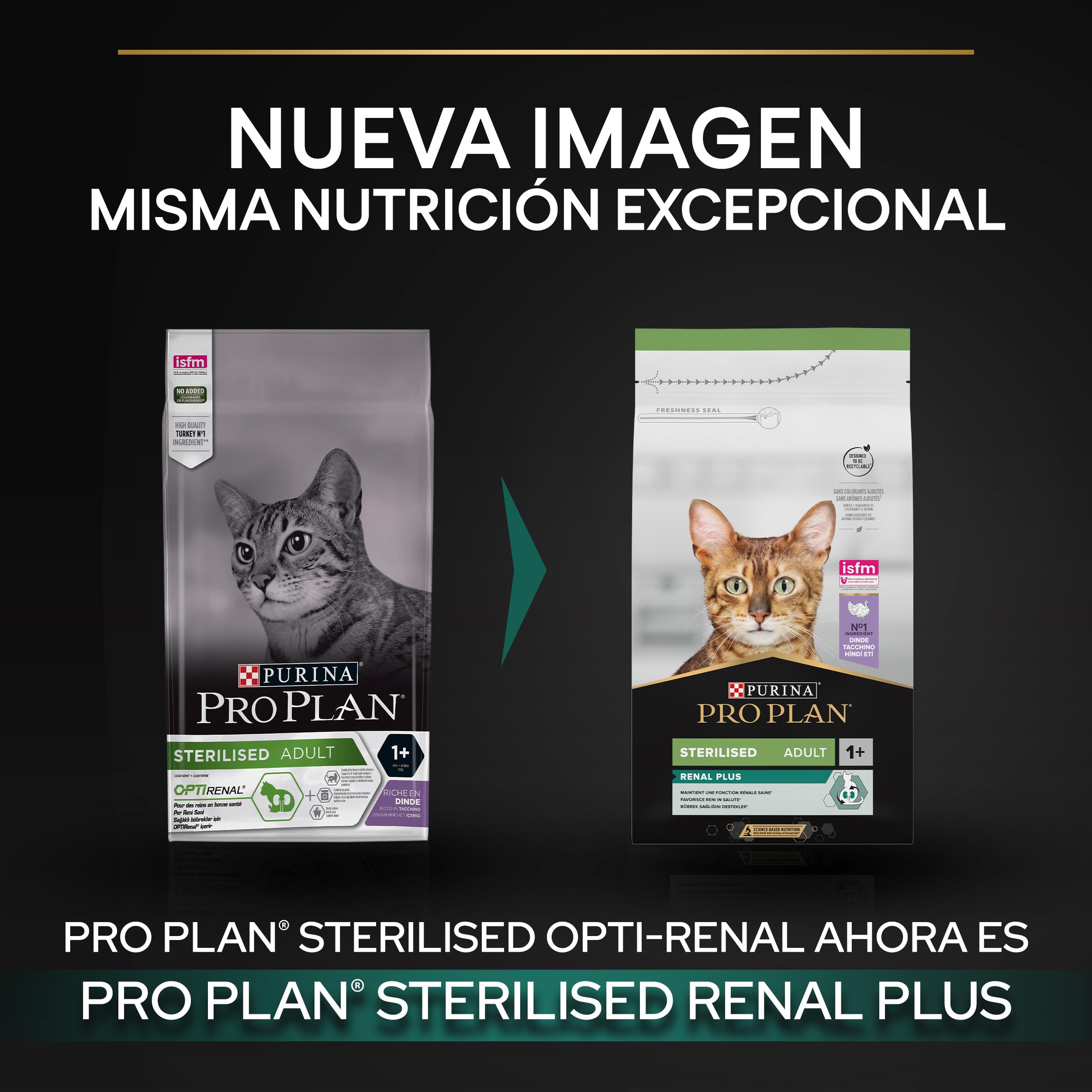 PURINA PRO PLAN Sterilised, Pienso para Gato Esterilizado Adulto, Comida Seca para gato con Pavo, 1 Saco de 10 kg