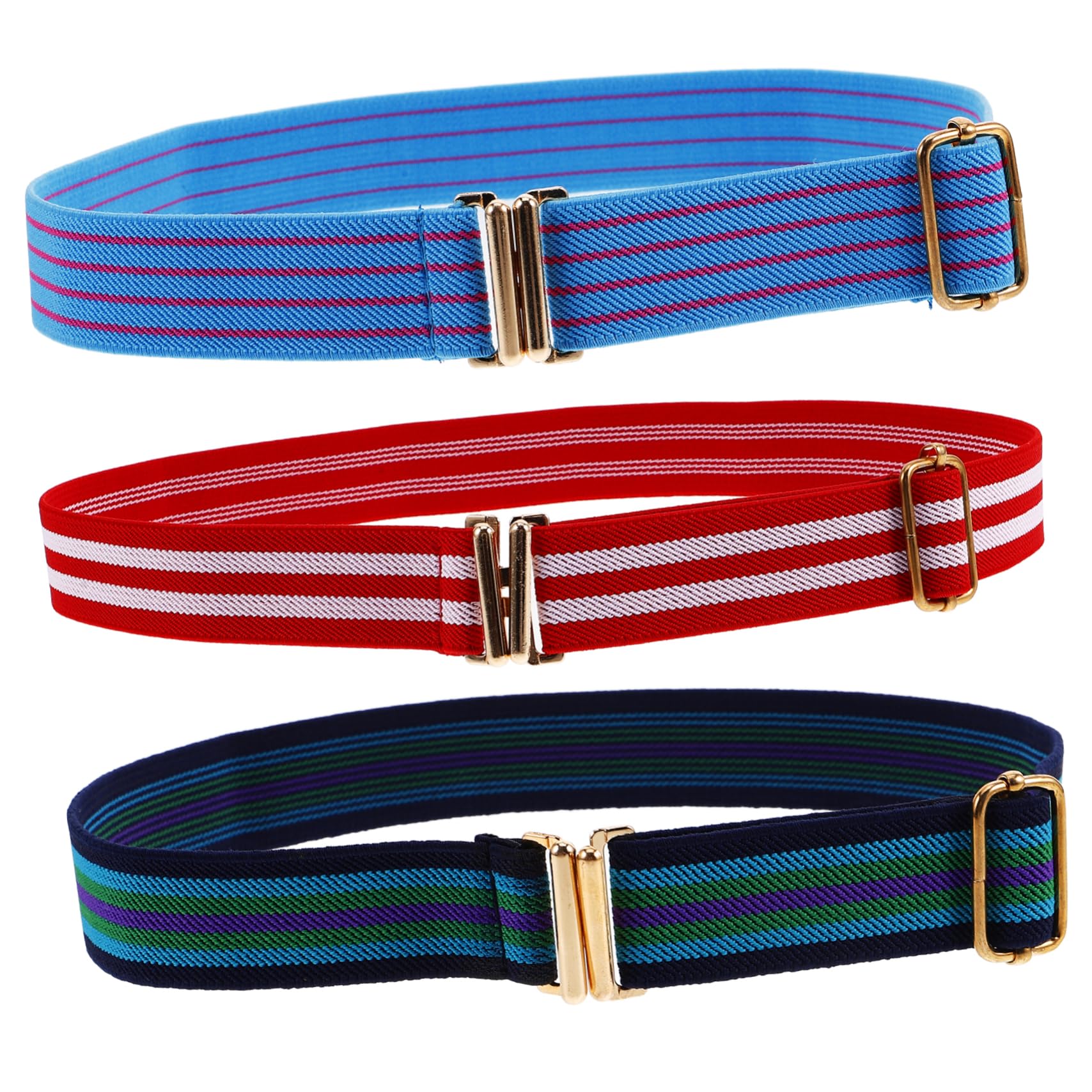 VANZACK Adjustable Stretchy Belts for Boys and Girls 3 Pack Soft Material Safe Comfortable for Daily Wear Random