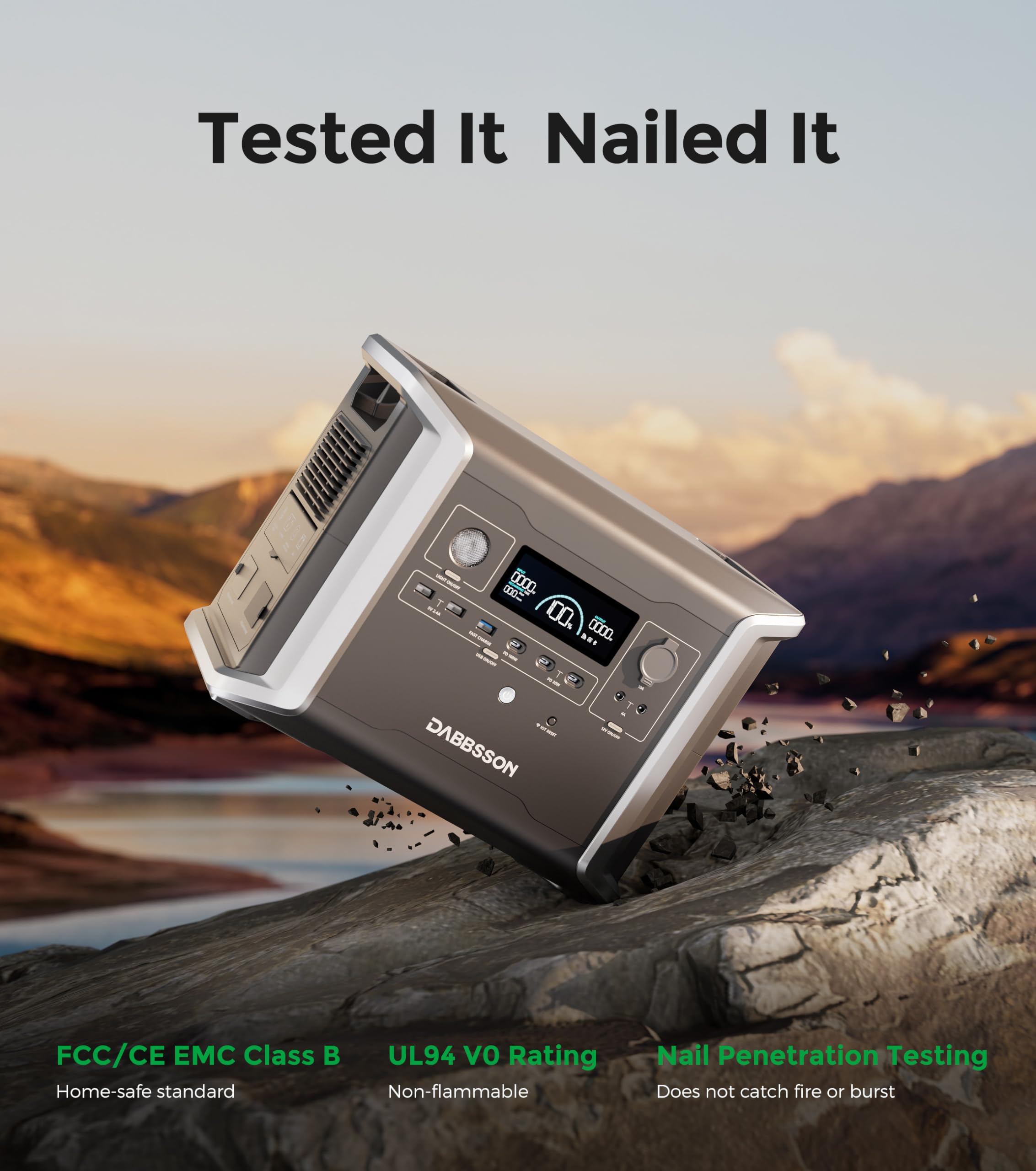 DABBSSON DBS1300 ポータブルパワーステーション DBS1300 Portable Solar Generator 1330Wh – Expandable, Fast