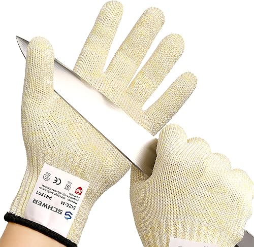 Schwer SlicePro ANSI A9 - Guantes resistentes a cortes AR1501, guantes de corte confiables de grado alimenticio, guantes de mandolina para cortar