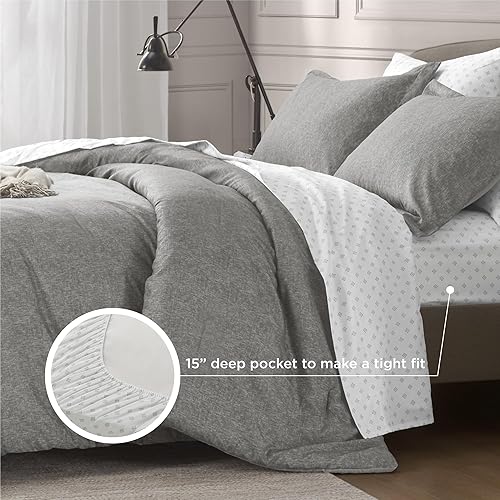 Miniatura 4 de Juego de edredón de tamaño King, color gris, juego de cama y colecciones de ropa de cama de 7 piezas, juegos de edredón de lujo modernos con