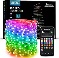 Vista 14 de BrizLabs Guirnalda de luces de hadas – Paquete de 2 luces LED de 66 pies, 200 luces LED que cambian de color con control remoto, enchufable RGB