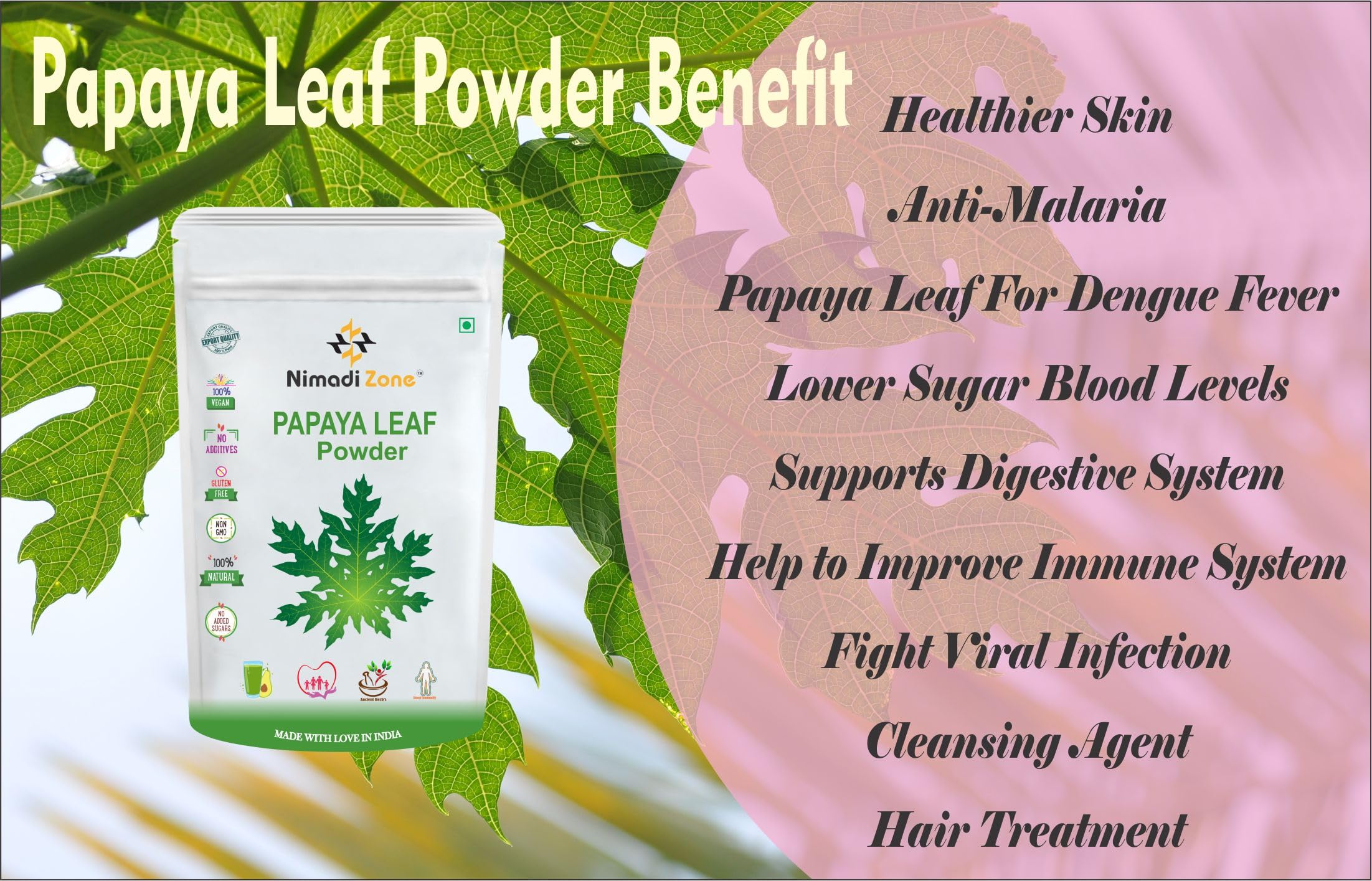 Nimadi Zone Papaya Leaf Powder - 200 GM By Nimadi Zone - Image 6 thumbnail