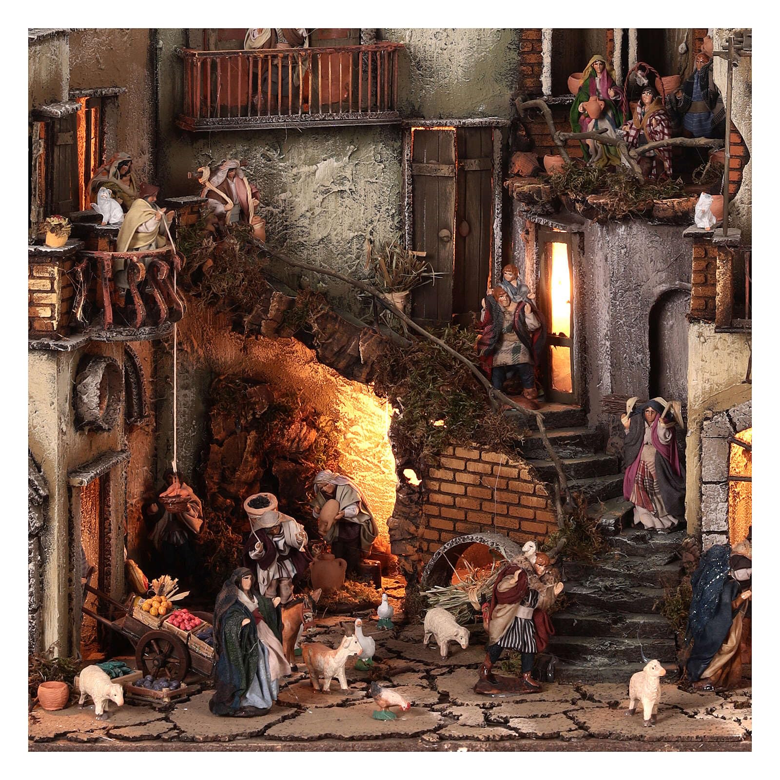 Holyart Presepe Napoletano: Borgo BB Natività Re Magi fruttivendolo 70x70x55 presepe napoletano 6 cm, Vuota