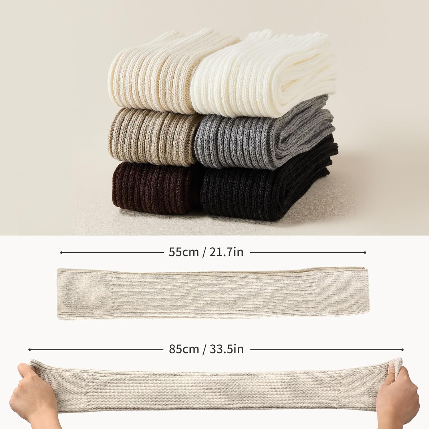 FGZ Long Leg Warmer 80s Party Ribbed Knit Outfits for Women Girls Fashion Socks Accessories - Image 5