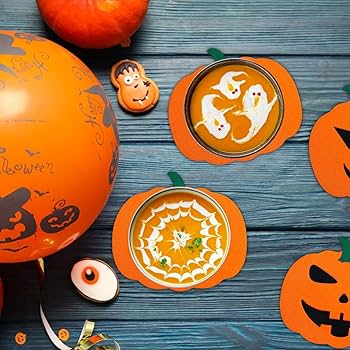 1枚130円 ハロウィンコースター Amazon｜フェルトパンプキンコースター、ハロウィンコースター