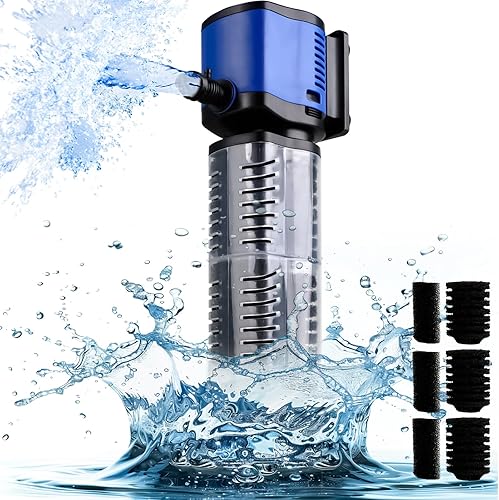 Filtro de acuario para tanque de 100 a 300 galones, potente filtro interno de tanque de peces de 660 GPH, filtro sumergible de bomba con esponja