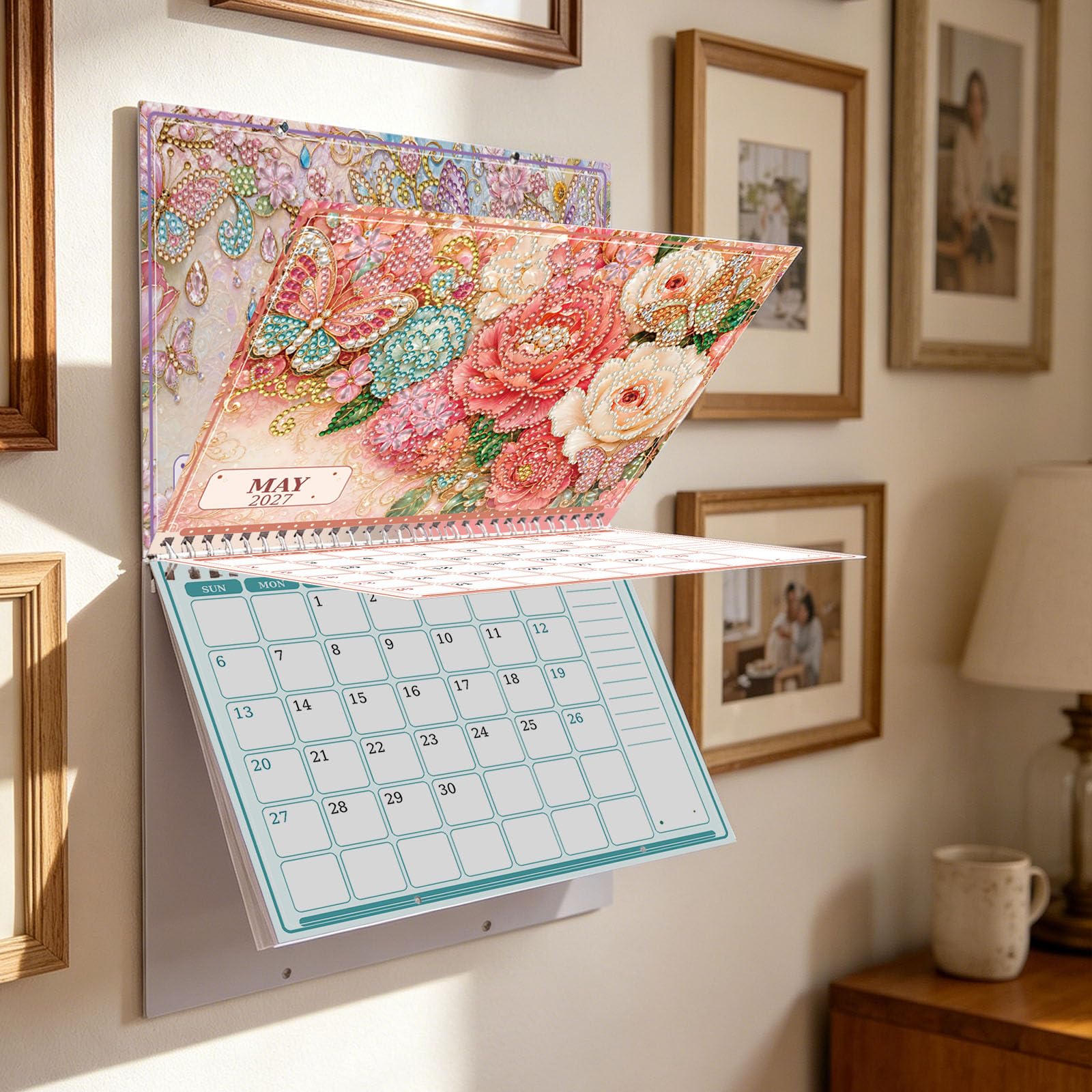 Calendrier Murale 2027 Fleur Diamant Calendrier Déco Murale