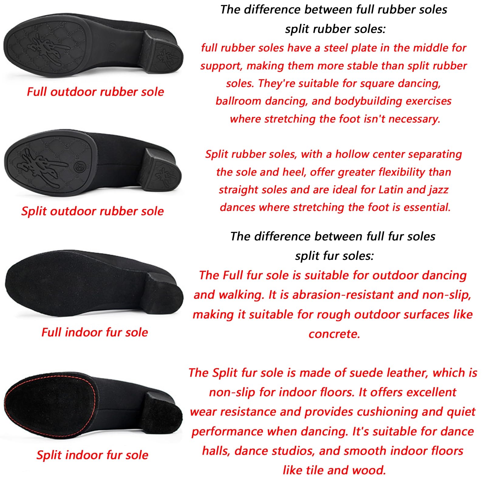 Chaussures de Pratique de Danse Latine pour Femmes, 5cm Talon pour Salsa Latine Ballerine Gymnastique Modern Talons Confort 4 Styles de Semelles au Choix